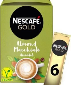 Nescafé Gold Almond Macchiato Oploskoffie - 6 Doosjes à 6 Zakjes -Koffie Korting Winkel 1005x1200 1