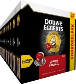 Bestsellers 20 Douwe Egberts Lungo Original Koffiecups - Intensiteit 6/12 - 10 X 20 Capsules