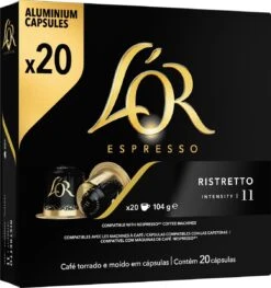 L'OR Espresso Ristretto Koffiecups - Intensiteit 11/12 - 10 X 20 Capsules -Koffie Korting Winkel 1129x1200 1