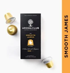 Aroma Club - Nespresso Compatible Capsules (120 St.) - No. 2 Smooth James - Intensiteit 3/5 - Espresso & Lungo - 100% Aluminium Koffiecups -Koffie Korting Winkel 1160x1200 1