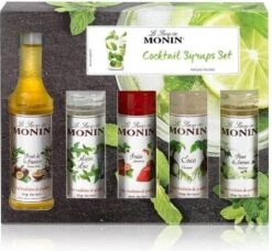 Monin Cadeau 10 Smaken Geschenkverpakking + Cocktailverpakking VOORDEEL PACK 10 Flesjes 5cl -Koffie Korting Winkel 1200x1110