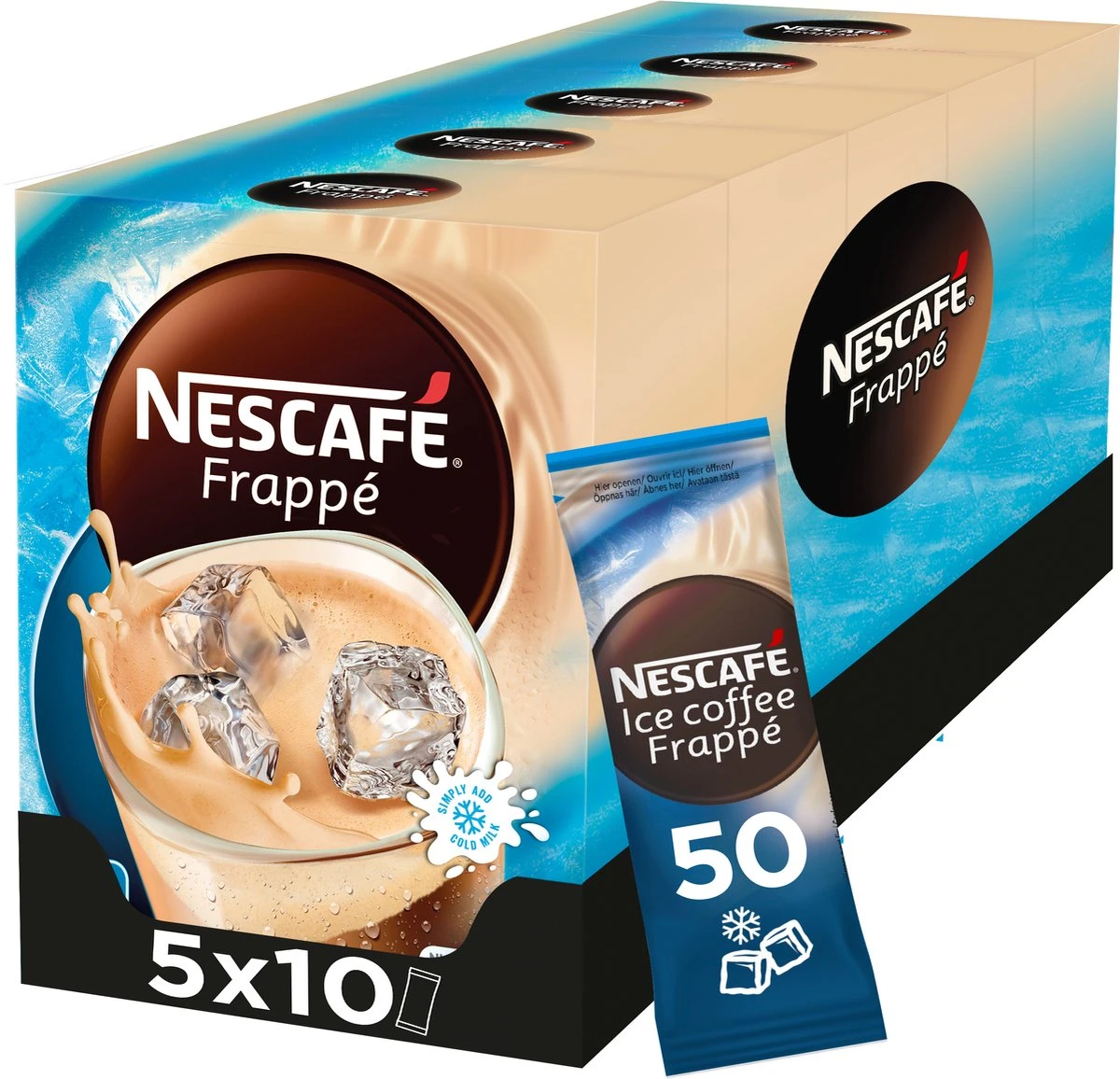 Nescafé Frappé Oploskoffie - 5 Doosjes à 10 Zakjes 4 Nescafé Frappé Oploskoffie - 5 Doosjes à 10 Zakjes - Afbeelding 4
