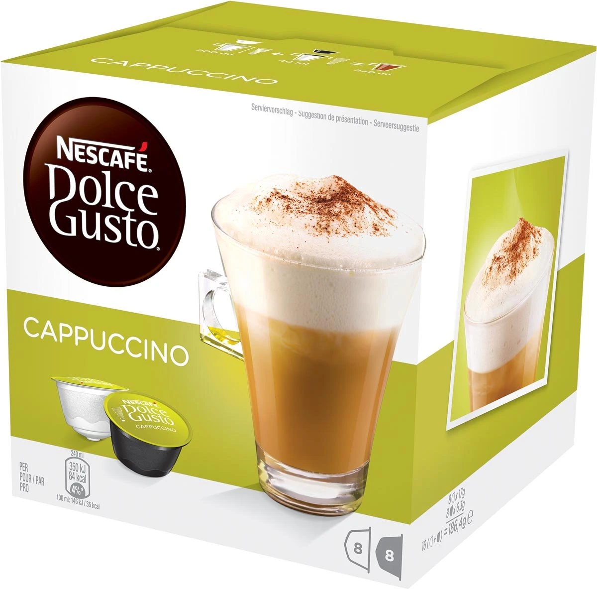 Nescafé Dolce Gusto Koffiecapsules, Cappucino, Pak Van 16 Stuks 1 Nescafé Dolce Gusto Koffiecapsules, Cappucino, Pak Van 16 Stuks