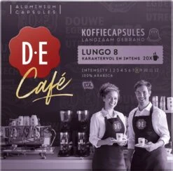 Douwe Egberts D.E Café Lungo Koffiecups - Intesiteit 8/12 - 10 X 20 Capsules -Koffie Korting Winkel 1200x1185