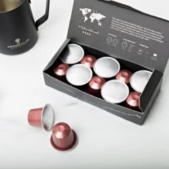 Aroma Club - Proefpakket Nespresso Compatible Capsules (100 St.) - 5 Smaken - Espresso & Lungo - 100% Aluminium Koffiecups -Koffie Korting Winkel 1200x1200 132