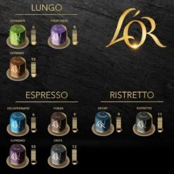 L'OR Espresso Ristretto Koffiecups - Intensiteit 11/12 - 10 X 20 Capsules -Koffie Korting Winkel 1200x1200 149