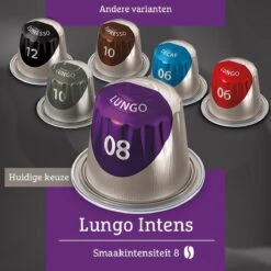 Douwe Egberts Lungo Intens Koffiecups - Intensiteit 8/12 - 10 X 10 Capsules -Koffie Korting Winkel 1200x1200 85