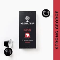 Aroma Club - Nespresso Compatible Capsules (120 St.) - No. 3 Strong George - Intensiteit 5/5 - Espresso - 100% Aluminium Koffiecups -Koffie Korting Winkel 1200x1200 95