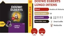 Douwe Egberts Lungo Intens Koffiecups - Intensiteit 8/12 - 10 X 20 Capsules -Koffie Korting Winkel 1200x673
