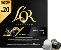 L'OR Espresso Ristretto Koffiecups - Intensiteit 11/12 - 10 X 20 Capsules -Koffie Korting Winkel 1200x975
