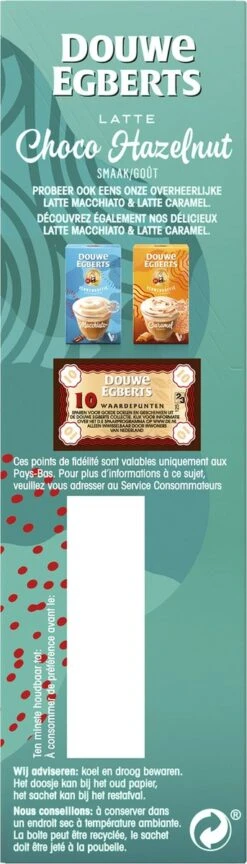 Douwe Egberts Latte Choco Hazelnut Oploskoffie - 5/9 Intensiteit - 5 X 8 Zakjes -Koffie Korting Winkel 343x1200 4