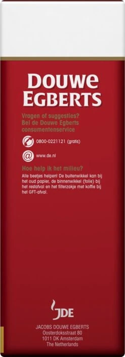 Douwe Egberts Aroma Rood Grove Maling Filterkoffie - 6 X 500 Gram -Koffie Korting Winkel 421x1200 1