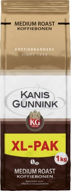 Kanis & Gunnink Medium Roast Koffiebonen - 4 X 1000 Gram - Voordeelverpakking -Koffie Korting Winkel 451x1200