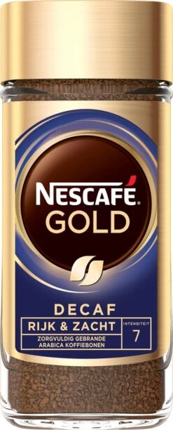 Nescafé Gold Decafé Oploskoffie - 6 Potten à 100 Gram -Koffie Korting Winkel 484x1200 1