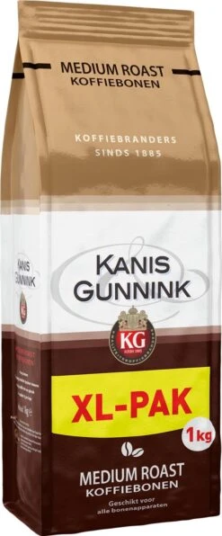Kanis & Gunnink Medium Roast Koffiebonen - 4 X 1000 Gram - Voordeelverpakking -Koffie Korting Winkel 497x1200