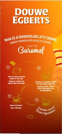 Douwe Egberts Verwenkoffie Latte Caramel Oploskoffie - 5 X 8 Zakjes -Koffie Korting Winkel 559x1200 2