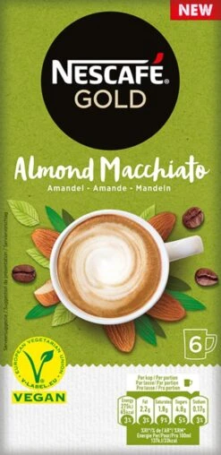 Nescafé Gold Almond Macchiato Oploskoffie - 6 Doosjes à 6 Zakjes -Koffie Korting Winkel 583x1200 2