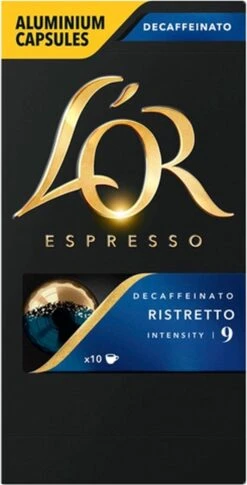 L'OR Espresso Ristretto Decaffeinato - Intensiteit 9/12 - 10 X 10 Capsules -Koffie Korting Winkel 611x1200 2