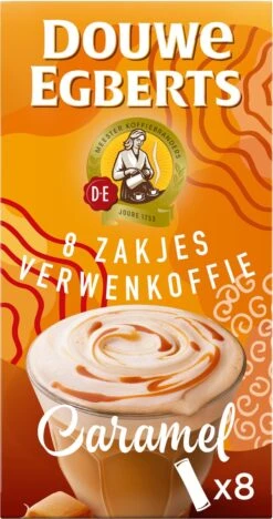 Douwe Egberts Verwenkoffie Latte Caramel Oploskoffie - 5 X 8 Zakjes -Koffie Korting Winkel 633x1200 2