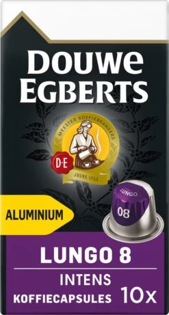 Douwe Egberts Lungo Intens Koffiecups - Intensiteit 8/12 - 10 X 10 Capsules -Koffie Korting Winkel 643x1200