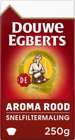 Douwe Egberts Aroma Rood Filterkoffie - 24 X 250 Gram -Koffie Korting Winkel 643x1200 4