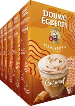 Bestsellers 1 Douwe Egberts Verwenkoffie Latte Caramel Oploskoffie - 5 X 8 Zakjes