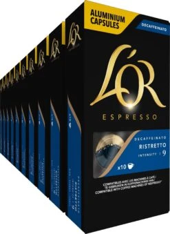 Bestsellers 15 L'OR Espresso Ristretto Decaffeinato - Intensiteit 9/12 - 10 X 10 Capsules
