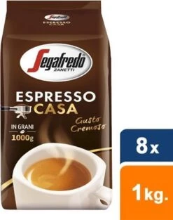 Segafredo Espresso Casa Koffiebonen - 8 X 1 Kg -Koffie Korting Winkel 947x1200